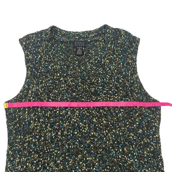Sigrid Olsen Womens VTG Y2K Heavy Knit Cottage Cardigan Tank Twinset Sz SP - Picture 11 of 16